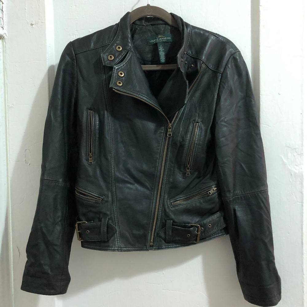 Lauren leather jacket moto size 4